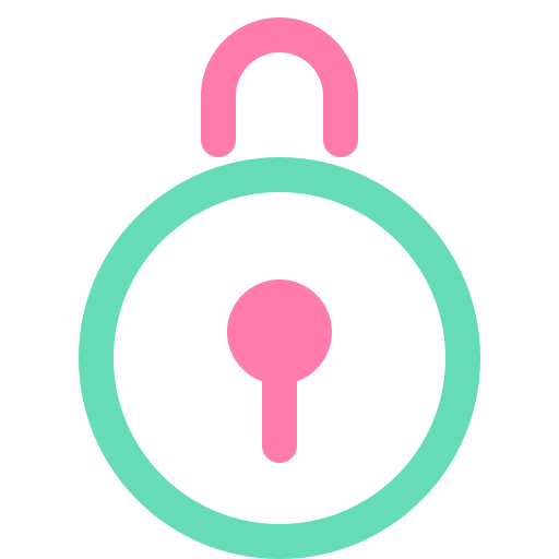 Padlock, blue, pink, lock, secure icon - Free download