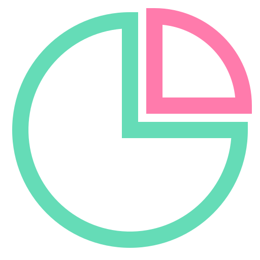 Piechart, blue, pink, circle, round icon - Free download