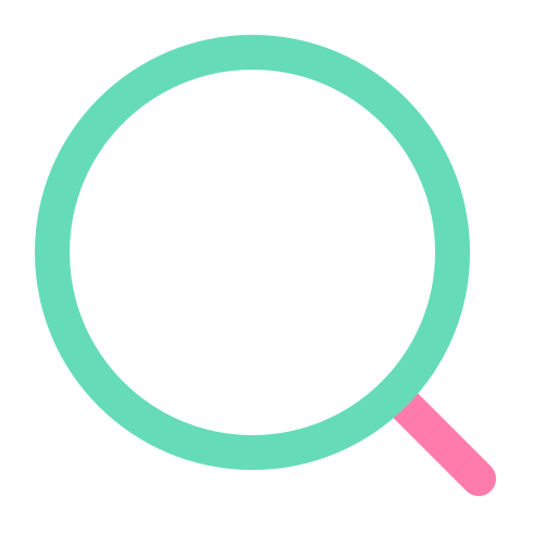 Search, blue, pink, find, zoom icon - Free download