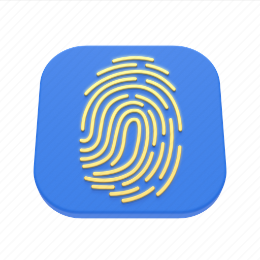 Fingerprint, touch, scan, identification, id, identity, secure 3D illustration - Download on Iconfinder