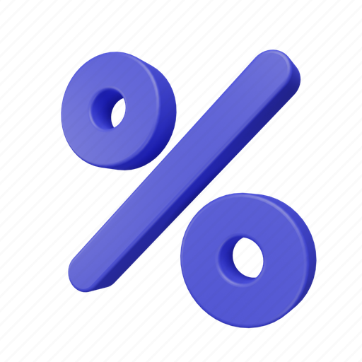 Percent, discount, business, shopping, sale, rate, percentage 3D illustration - Download on Iconfinder