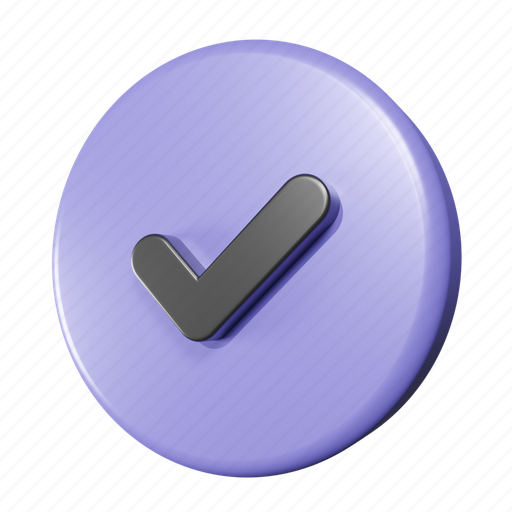 Check, tick, approved, yes, accept, mark, checklist 3D illustration - Download on Iconfinder