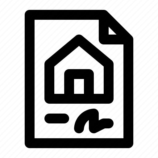 Certificate, document, house, property, real estate icon - Download on Iconfinder