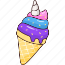 ice cream, unicorn, dessert, food, sweet