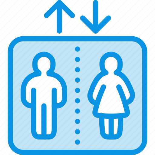 Elevator, man, woman, separated icon - Download on Iconfinder