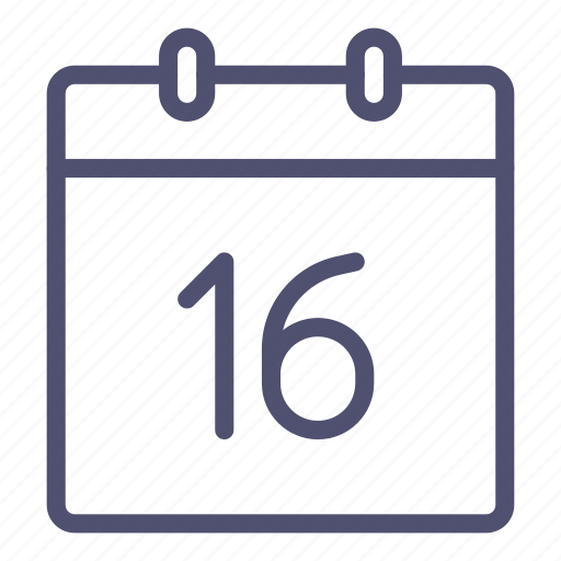 Calendar, day, sixteenth, 16 icon - Download on Iconfinder