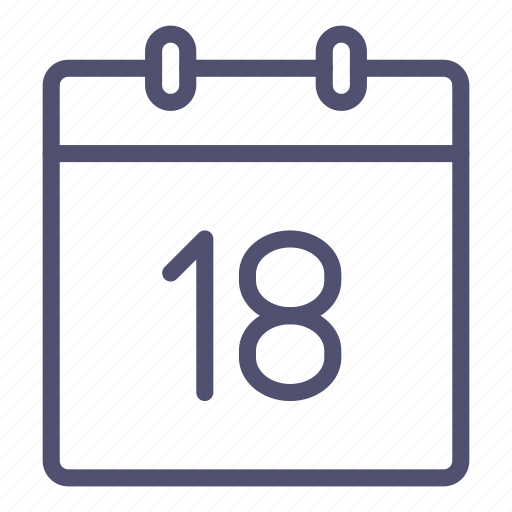 Calendar, day, eighteenth, 18 icon - Download on Iconfinder