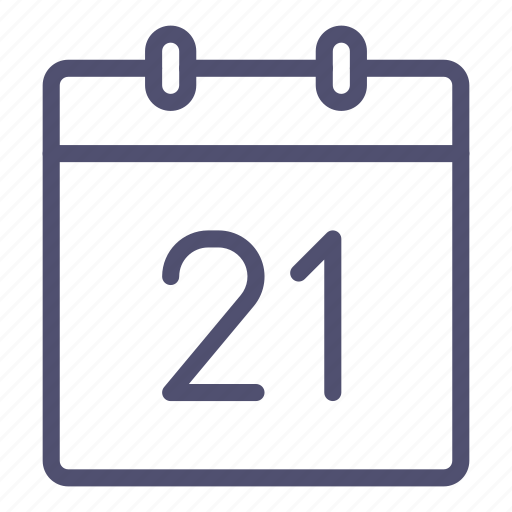 Calendar, day, twenty first, 21 icon - Download on Iconfinder