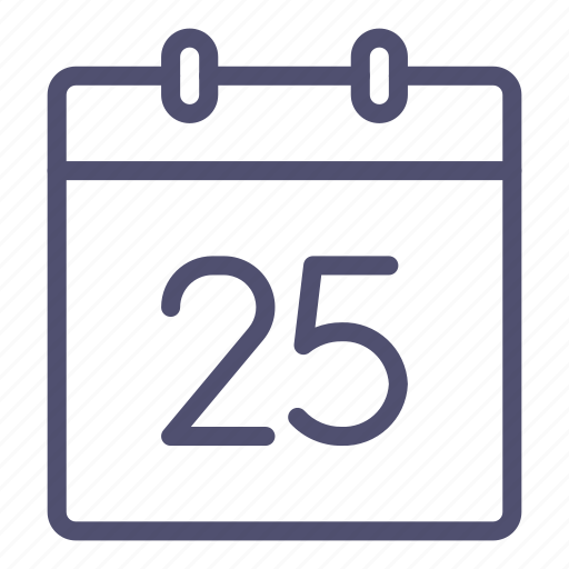 Calendar, day, twenty fifth, 25 icon - Download on Iconfinder