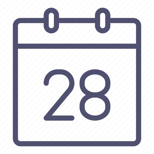 Calendar, day, twenty eight, 28 icon - Download on Iconfinder