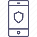 mobile, protection, safe, security, shield, smartphone