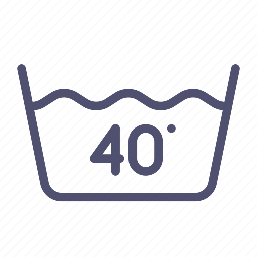 Degrees, forty, laundry icon - Download on Iconfinder