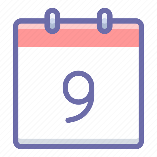 Calendar, date, ninth, 9 icon - Download on Iconfinder