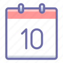calendar, day, tenth, 10