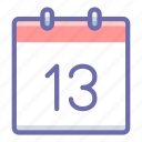 calendar, date, thirteenth, 13