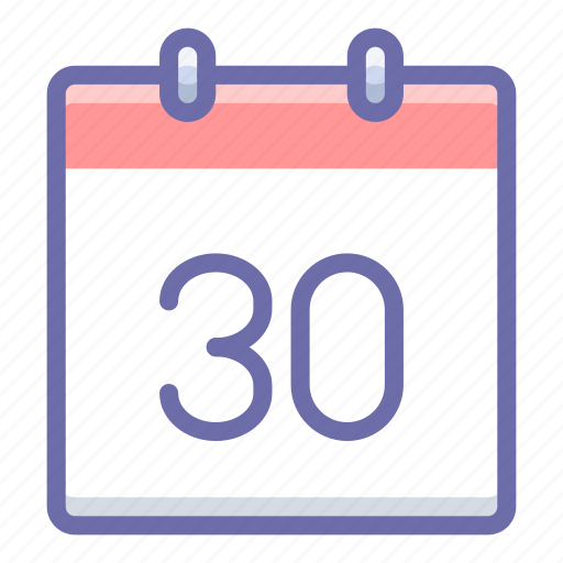 Calendar, day, thirtieth, 30 icon - Download on Iconfinder