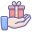 gift, hand, present 