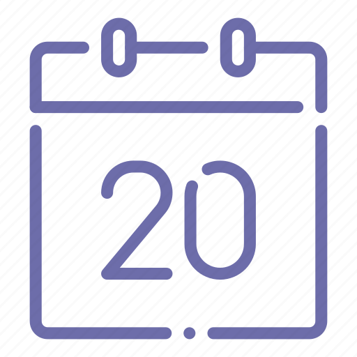 Calendar, date, day, twentieth, 20 icon - Download on Iconfinder