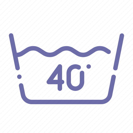 Degrees, forty, machine, wash icon - Download on Iconfinder