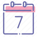 calendar, date, day, seventh 
