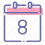 calendar, date, day, eight 