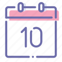 calendar, date, day, tenth 