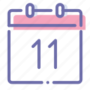 calendar, date, day, eleventh 