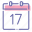 calendar, date, day, seventeenth 