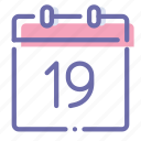 calendar, date, day, nineteenth 