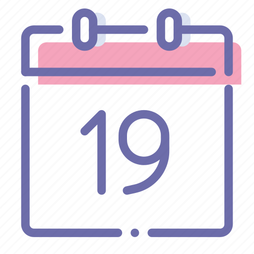 Calendar, date, day, nineteenth icon - Download on Iconfinder