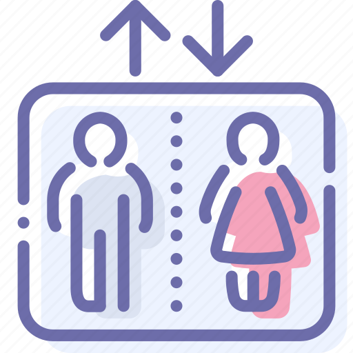 Elevator, man, separated, woman icon - Download on Iconfinder