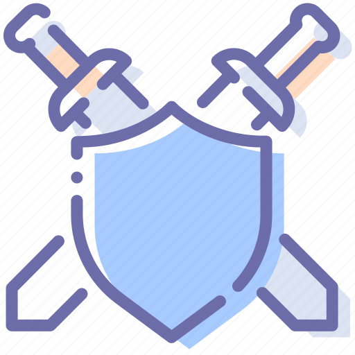 Defend, defense, shield, swords icon - Download on Iconfinder