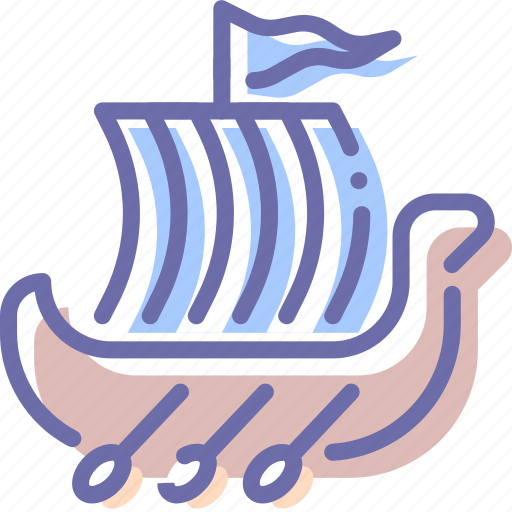 Rowing, shallop, ship, viking icon - Download on Iconfinder