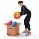 male, man, guy, people, packing, person, box, business, profile, shipping, isometric 