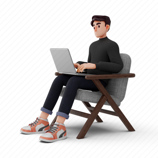 Male, man, guy, people, laptop, person, business 3D illustration - Download on Iconfinder