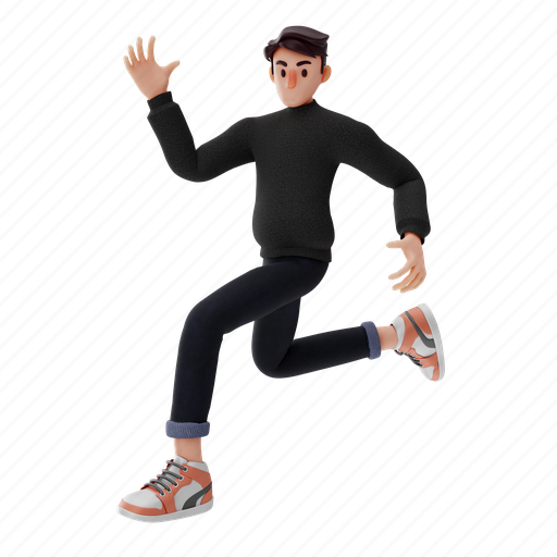Male, man, guy, people, jump, person, business 3D illustration - Download on Iconfinder