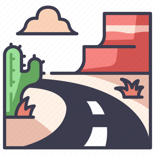 America, cactus, desert, road, usa icon - Download on Iconfinder