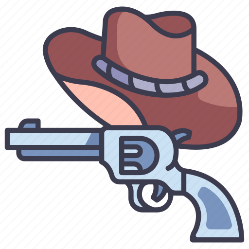 Cowboy, gun, hat, pistol, west, western icon - Download on Iconfinder