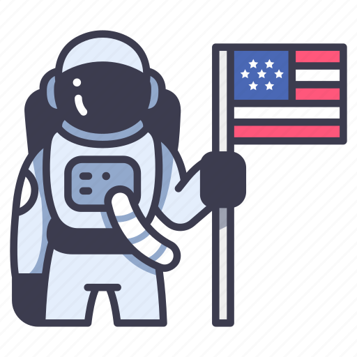 Astronaut, flag, space, spaceman, spacesuit, usa icon - Download on Iconfinder