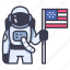 astronaut, flag, space, spaceman, spacesuit, usa 