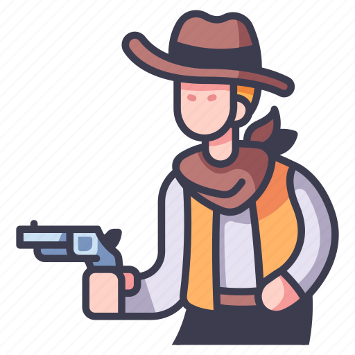 Country, cowboy, gun, hat, vintage, west, western icon - Download on Iconfinder