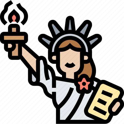Statue, liberty, monument, landmark, american icon - Download on Iconfinder