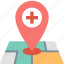 address, gps, health, hospital, location, map, pin 