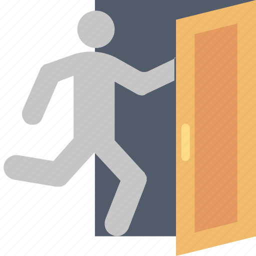Exit, door, emergency, escape, person, run, way icon - Download on Iconfinder