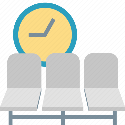 Bench, chairs, clock, hall, room, time, waiting icon - Download on Iconfinder
