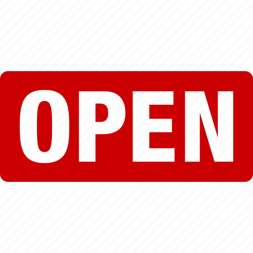 Open, opened, red, sign, store icon - Download on Iconfinder