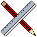 school, material, ruler, pencil