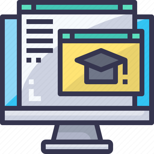 Computer, e, graduation, learning, online, school icon - Download on Iconfinder
