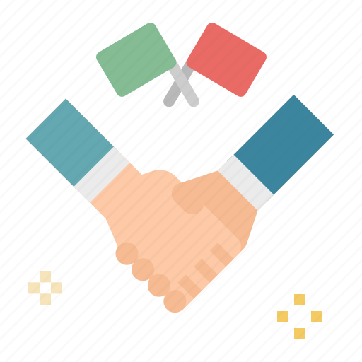 Agreement, business, flags, gestures, handshake, political, shake icon - Download on Iconfinder