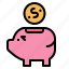 animals, box, cash, economy, money, pig 